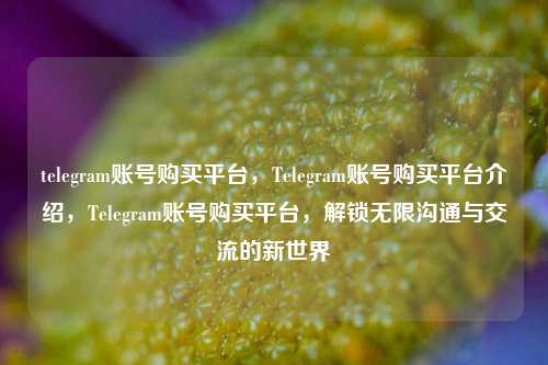 telegram账号购买平台，Telegram账号购买平台介绍，Telegram账号购买平台，解锁无限沟通与交流的新世界